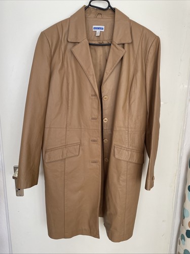 Ledermantel damen beige xl - beige, gr.