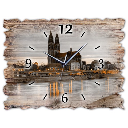 Holz wanduhr leise lautlos - bm,