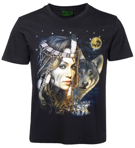 Shirt wolf indianerin - wolf,