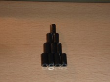 10 Stück (10 pc.) Abstandshalter Distanzhülsen Kunststoff,  schwarz, M3, L=15 mm