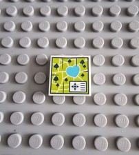 Lego Fliese Weiß 2x2 Bedruckt