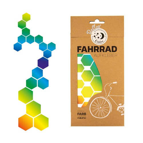Sechseck fahrrad aufkleber - sechseck,