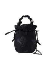 Bou Mini Flower Handtasche - Ganni - Satin - Schwarz