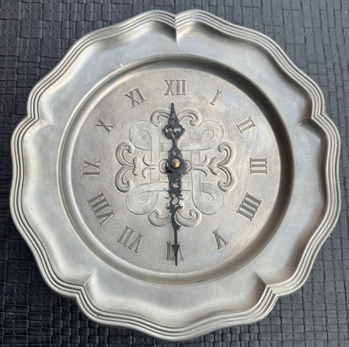 Antiker zinn wanduhr mit - zinn,
