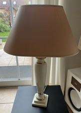 Tischlampe Porzellan Weiß Beige Gold Edel Aus Frankreich Voll Funktionstüchtig