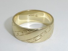 585 Gold Ring 14K Gelbgold 7,5 g Trauring 8 mm breit Ehering RG 61 -19,4 mm 9329
