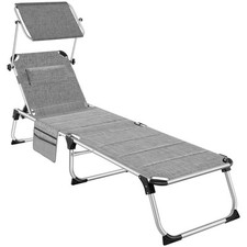 Sonnenliege Lorella gepolstert, klappbar Sonnenliege grau-meliert B-Ware