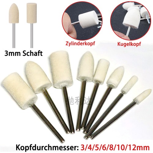 3mm 12mm polierköpfe wollfilz - 3mm-12mm,