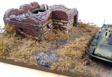 1:72 / 87,  1 unbemalte Hausruine mit Schießscharten zum Bunker ausgebaut +NEU+