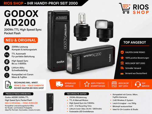 Godox ad200 200ws ttl - godox, high