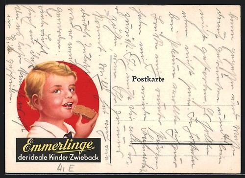 Ansichtskarte kind isst - ansichtskarte,