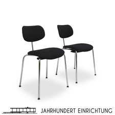 Wilde + Spieth SE68 | Design Egon Eiermann | 2er Set Stühle Schwarz Bauhaus Stil