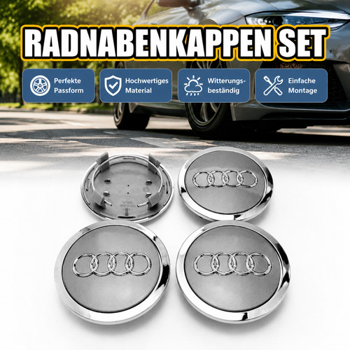 Radnabenkappen 69mm grau audi - radnabenkappen,