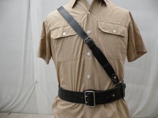 NL- Offizier Koppel mit Schulterriemen , Leder , K 85 mit Schulterriemen, 95 cm