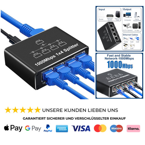 Lan switch 1auf4 1000mbps - lan,