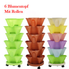 Pflanzturm Erdbeerturm Pflanzkübel auf Rollen Vertikaler Garten Säulentopf