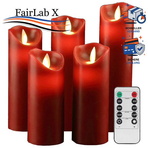 Led kerzen set aus echtwachs - 5,