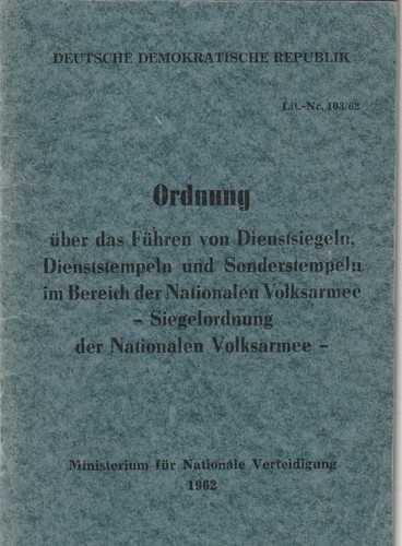 Nva ordnung von 1962 - ordnung,