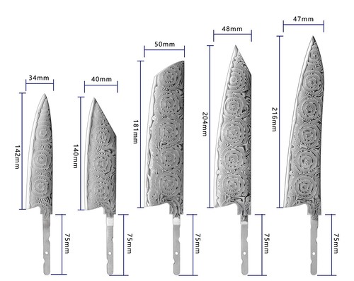 Damaststahl küchenmesser - ,