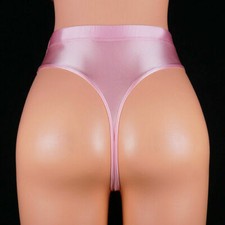 Damen Glänzend Tanga Satin G-string Panty Slips Unterwäsche Bikinislip Unterhose