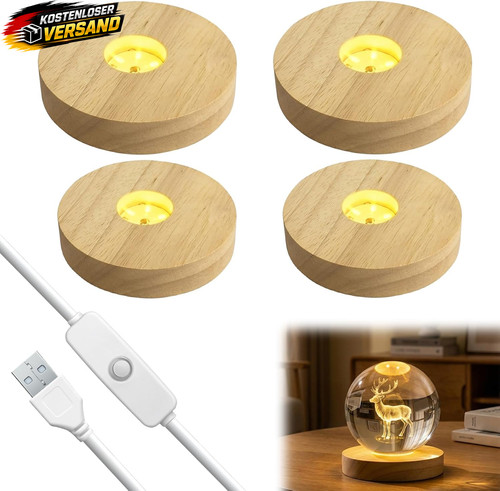 Holz led lichtsockel usb - holz,