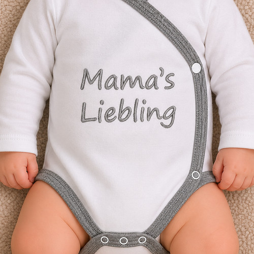 Baby wickel body weiß grau - baby, wickel-body