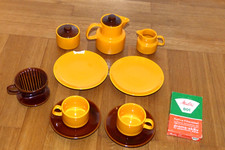 13-teiliges MELITTA Vintage Kinder Kaffeeservice Keramik braun-gelb 70er