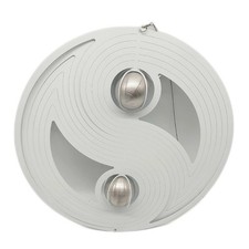 GILDE Girlande XL Windspiel Yin Yang Deko zum Hängen aus Edelstahl 2 Kugeln