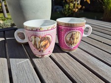 2 Tassen klein Porzellan Pferdemotiv rosa Kindertassen