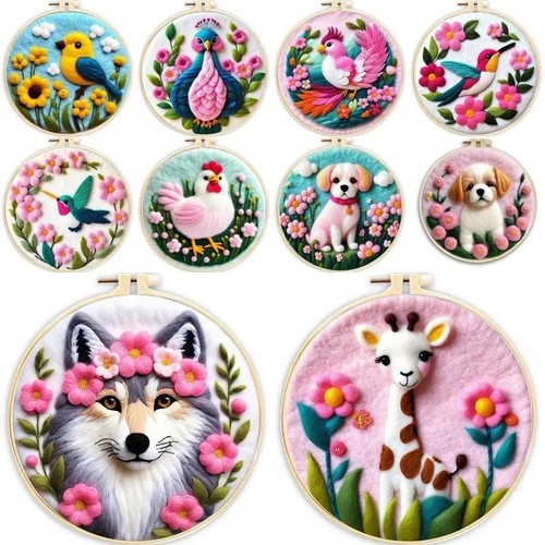 Wollfilz stickerei set - set, tiere