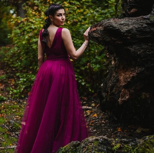 Elegantes abendkleid pflaume - abendkleid,