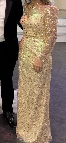 Damen abendkleid lang gold - damen,