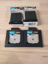 2x Kopp Steckdose Elektro Installation Steckdose und Lichtschalter mit Rahmen 