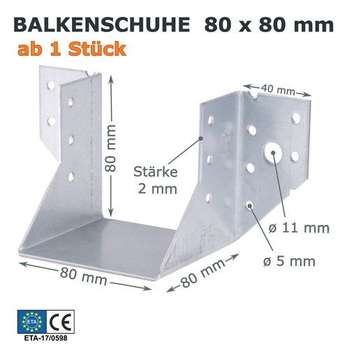 Balkenschuhe 80x80mm mit - , eta