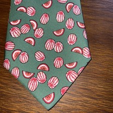 Hermés Paris, Krawatte, handgefertigt aus 100% Seide, Motiv: Melone, Neuwertig 