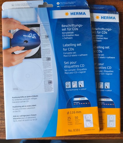 Herrma dvd etiketten weiß - cd,