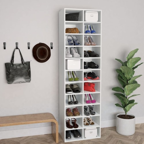 Schuhschrank weiß 54x34x183 - weiß,