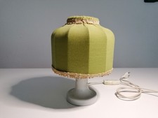 DDR Nachttischlampe 70er Lampe Leuchte Tischlampe Grün Stoffschirm Retro 26cm