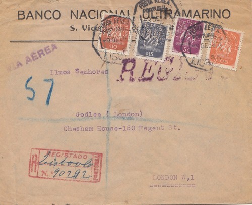 Portugal 1947 einschreiben - portugal:,