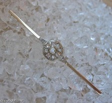 Brosche Nadel mit Diamantrosen in 14 Kt 585 Gold Antik Diamanten Sammlerstück