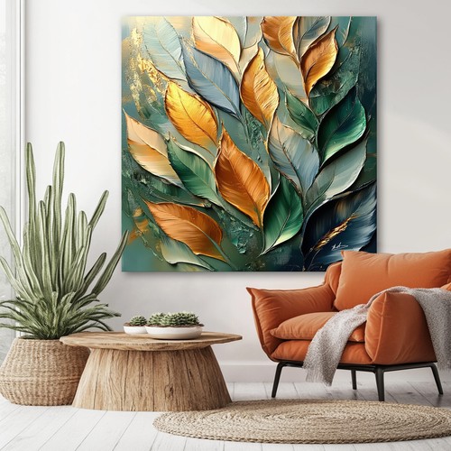 Leinwand bild blätter natur - leinwand,