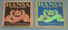 2 alte Bier Etiketten - Hansa