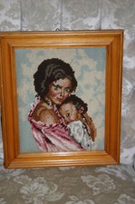 Gobelin Stickerei Handarbeit " Mutter mit Kind "