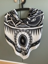 Dünnes Damen Tuch * Totenkopf * schwarz-cremefarben *