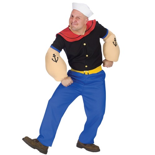 Herren popeye seemann - , kostüm