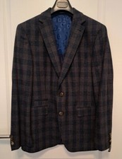 Manston Herren Sacco Gr. 50 Dunkelbraun Dunkelblau Schwarz Kariert Neu Np 179,90