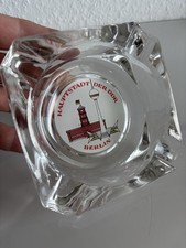 DDR Aschenbecher Glas Hauptstadt der DDR Berlin- Rotes Rathaus DDR Fernsehturm !