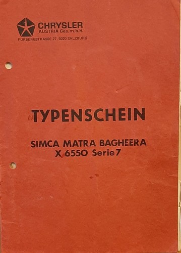Matra simca bagheera 1976 - *, x