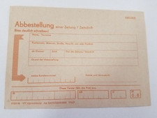ALTE DDR ABBESTELLUNG EINER