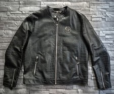 PHILIPP PLEIN LEATHER JACKET CROCODILE PRINT ESTEBAN / 3XL / NEU /